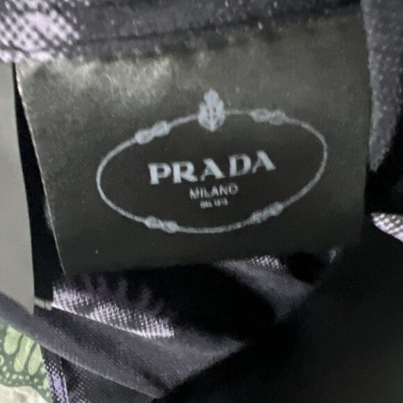 Prada Milano Top Eye Print Purple Black Sleeveless Collar Button Up Back Silk 6 - Picture 6 of 10